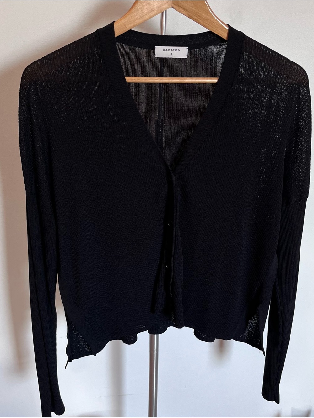 Babaton Black Open-Front Lightweight Cardigan - Picture 5 of 8